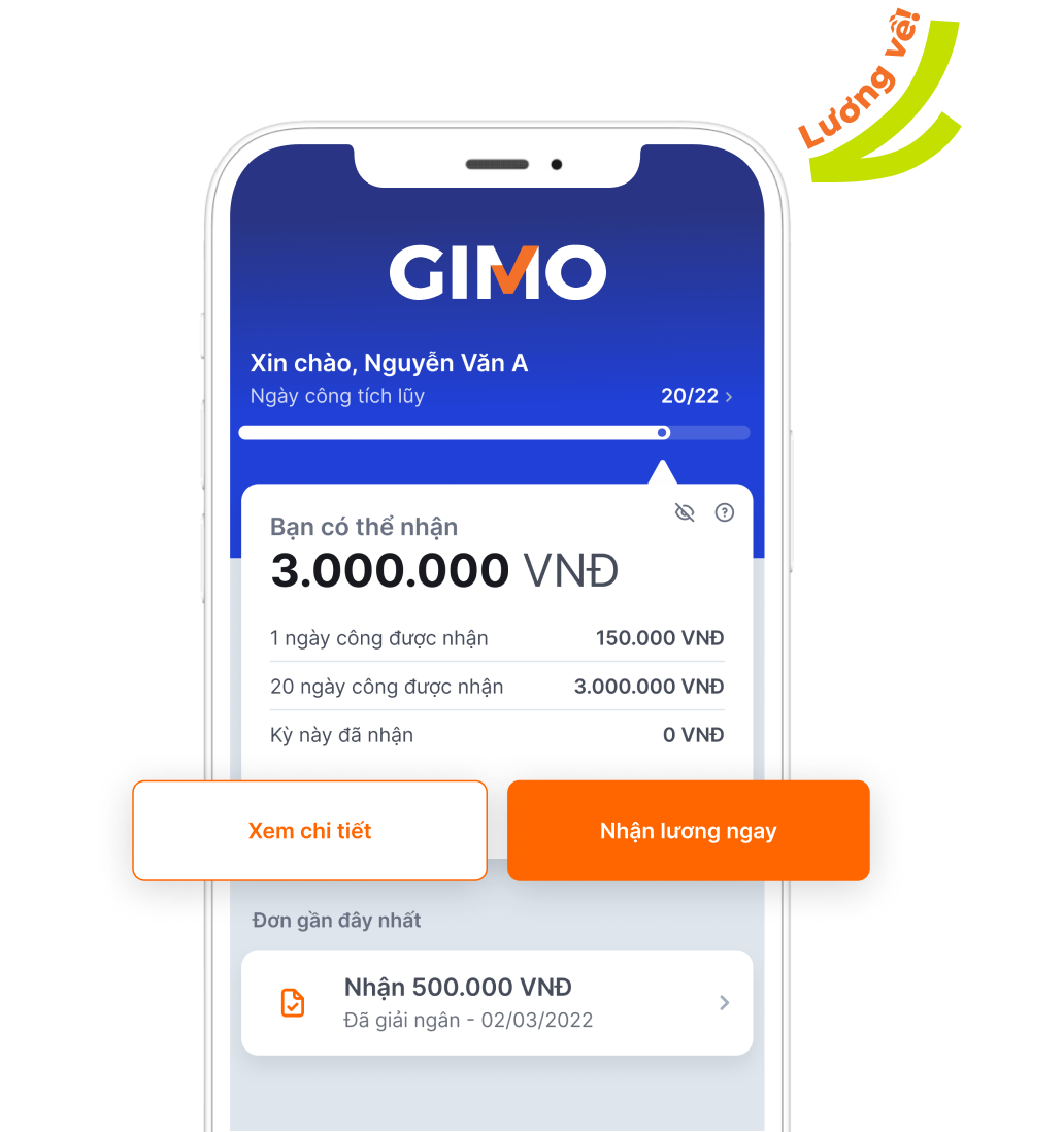 <p>With our GIMO app,<br />
you can choose when to get paid</p>
