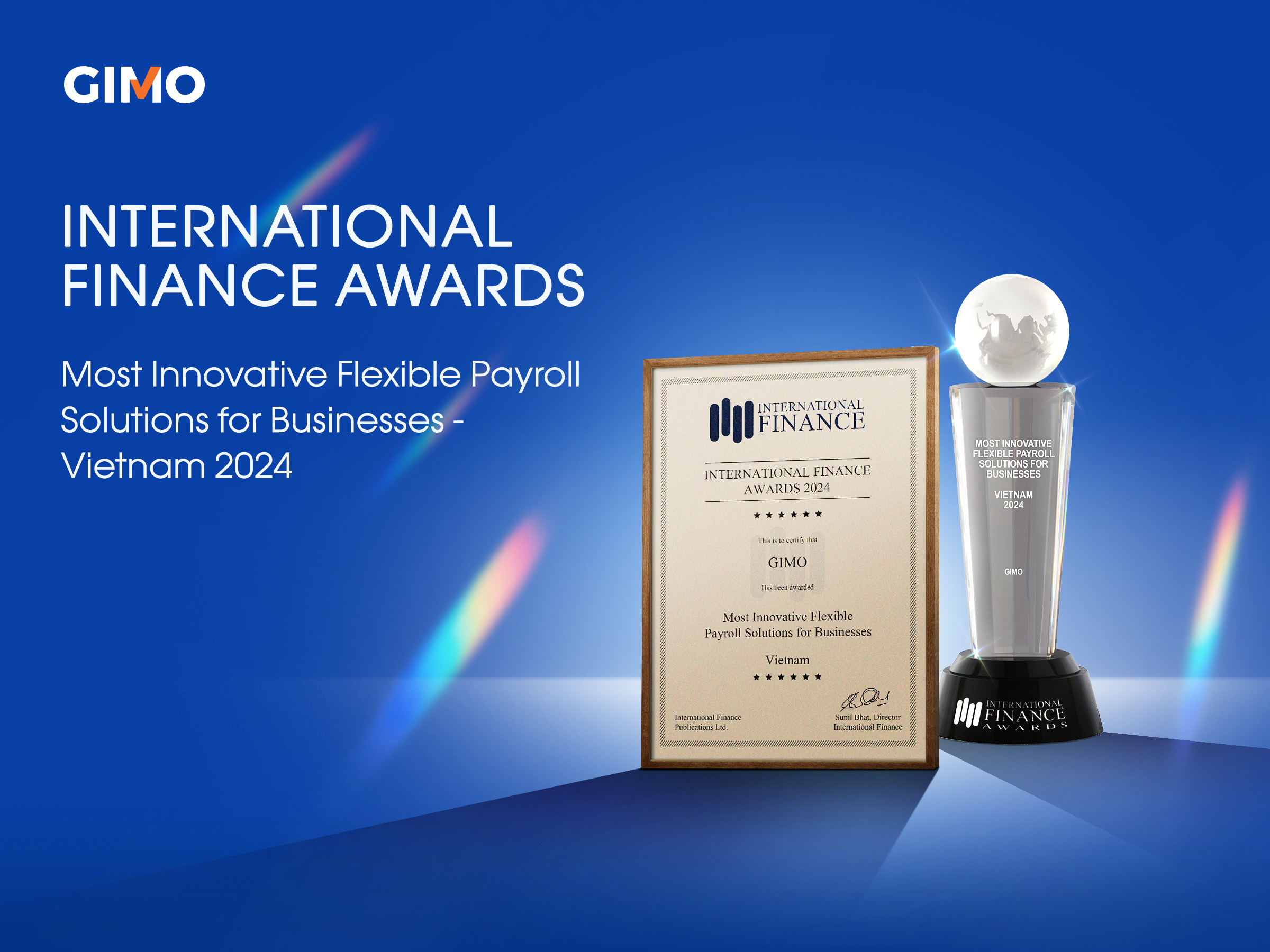 GIMO Được Vinh Danh Tại Giải Thưởng International Finance Awards 2024 Với Giải Pháp Nhận Lương Sớm