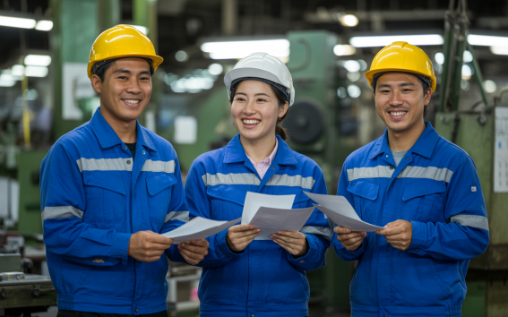 Người lao động hạnh phúc, vui mừng vì được dùng Nhận lương linh hoạt EWA