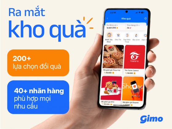 Kho quà Gimo mang tới 200+ lựa chọn đổi quà từ 40+ nhãn hàng uy tín